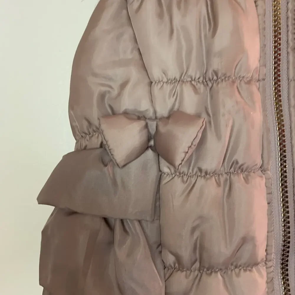 LITTLE LASS Girl’s Taupe Faux Fur Hooded Zip Up Vest / Size: 4